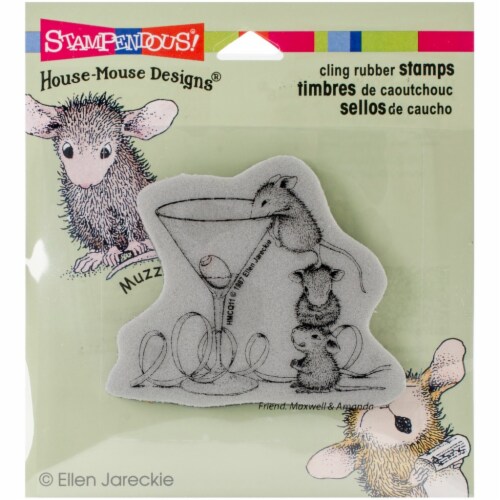 Stampendous House Mouse Cling Stamp -Martini Mice Perspective: front