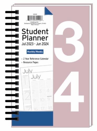PlanAhead 2 Year Reference Calendar Student Planner - Pink Perspective: front