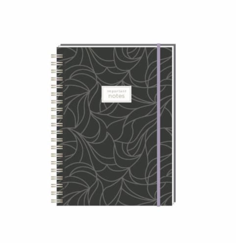 PlanAhead Wirebound Journal - Grey Leaf Perspective: front