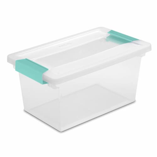 Sterilite Medium Clip Box Clear Storage Tote Container with Lid 8 Pack