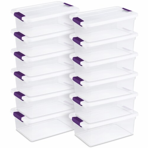 Sterilite 30 qt 6-Pack & 18 qt 6-Pack Clear Plastic Stackable Storage Bin w/ Lid