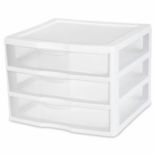 Sterilite Plastic Stackable Small 3 Drawer Storage System, White Frame, 3  Pack, 3 pack - Pay Less Super Markets