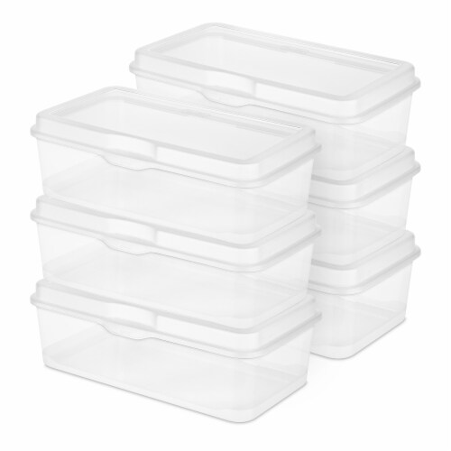Sterilite Plastic Stacking FlipTop Latching Storage Box Container, Clear, 6 Pack, 1 Piece - Pick 'n Save