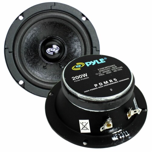 Manual Poder Destello Pyle Pro 5 200W 8 Ohms Mid Bass Mid Range Car Speaker Woofer Driver, 2  Pack, 1 Piece - Pick 'n Save