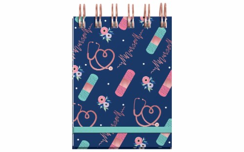 Lady Jayne Spiral Note Pad Nurse Pattern Foil Perspective: front