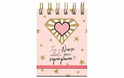 Lady Jayne Spiral Note Pad SuperHero Nurse Foil Perspective: front