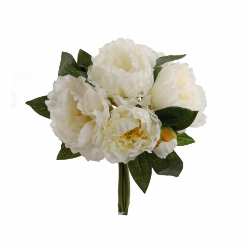 Artificial Cream White Silk Peony Bouquet- 12 4 Piece, 1 unit - Fred Meyer