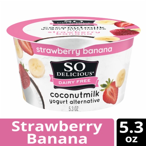 SO Delicious® Dairy Free Strawberry Banana Coconutmilk Yogurt Perspective: front