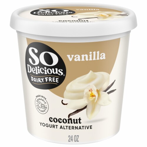 So Delicious Dairy Free Vanilla Coconut Milk Yogurt Cup Perspective: front