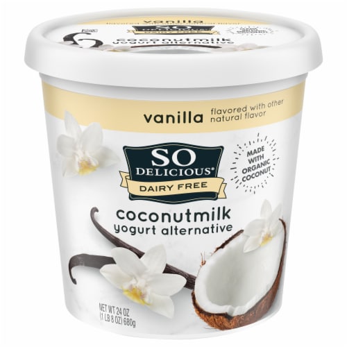 So Delicious Dairy Free Vanilla Coconut Milk Yogurt Cup Perspective: front