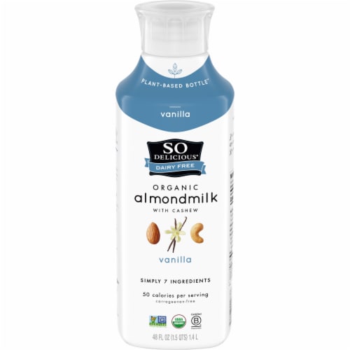 SO Delicious Dairy Free Organic Vanilla Almondmilk Perspective: front