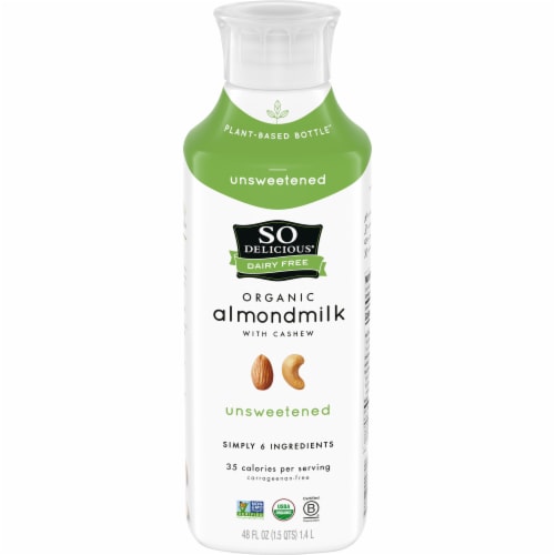SO Delicious Dairy Free Organic Unsweetened Almondmilk Perspective: front