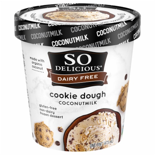 SO Delicious Cookie Dough Coconutmilk Dairy Free Frozen Dessert Perspective: front
