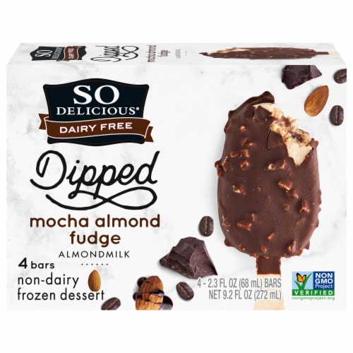 SO Delicious Dairy Free Mocha Fudge with Almond Milk Base Frozen Dessert Bars