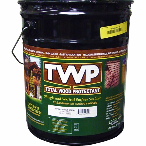TWP 207 Butternut Brown Shake & Shingle Sealant 5gal Perspective: front
