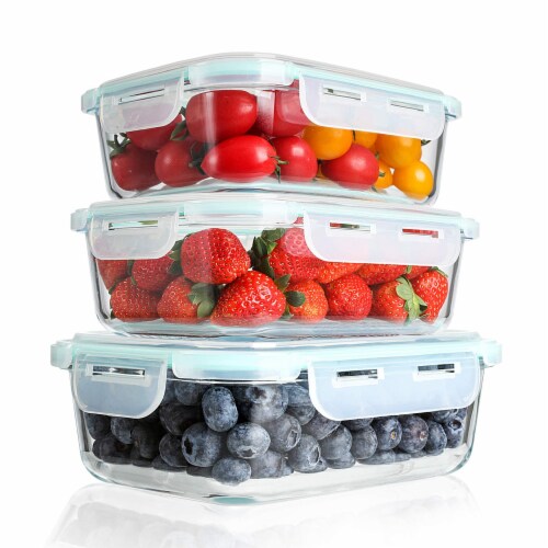 WHOLE HOUSEWARES, Glass Food Storage Containers Meal Prep, 3 Sizes