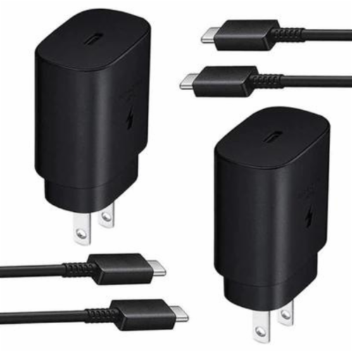 25W USB-C Super Fast Charging Adapter Charger Compatible with Samsung  Devices (Black)