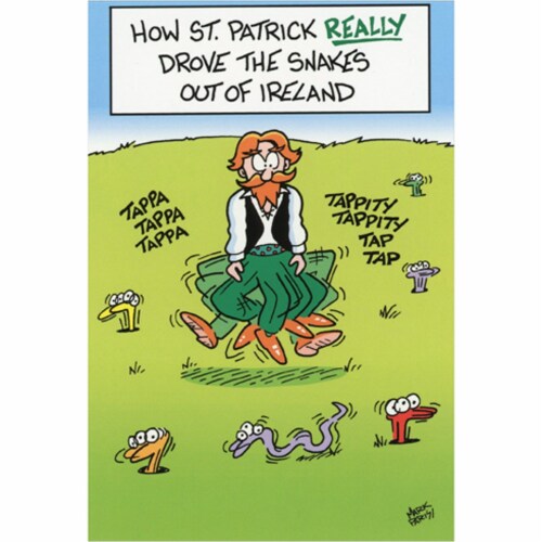 st patrick day card funny snakes