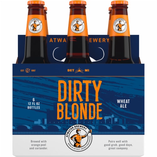 Atwater Dirty Blonde Wheat Beer Bottles Perspective: front