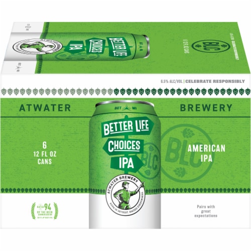 Atwater Brewery Better Life Choices American IPA Beer Perspective: front
