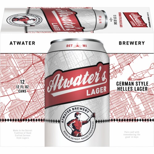 Atwater Brewery Lager Beer Perspective: front