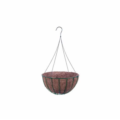 Gardman Usa 16in. Green Grow Basket With Wire Hanger  R419 Perspective: front