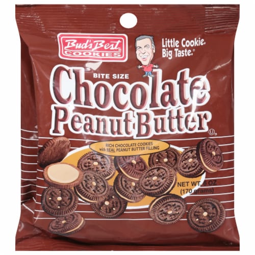 Bud's Best® Mini Chocolate Peanut Butter Sandwich Cookies Perspective: front