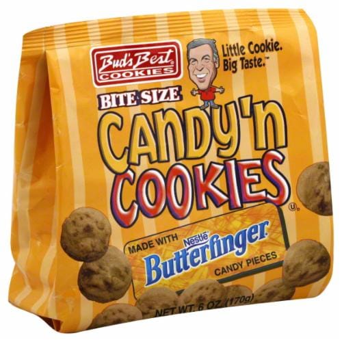 Bud's Best Cookies Butterfinger Bite Size Candy 'N Cookies Perspective: front