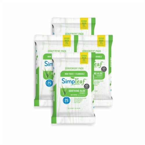 Simpleaf Aloe Vera Flushable Wipes Perspective: front