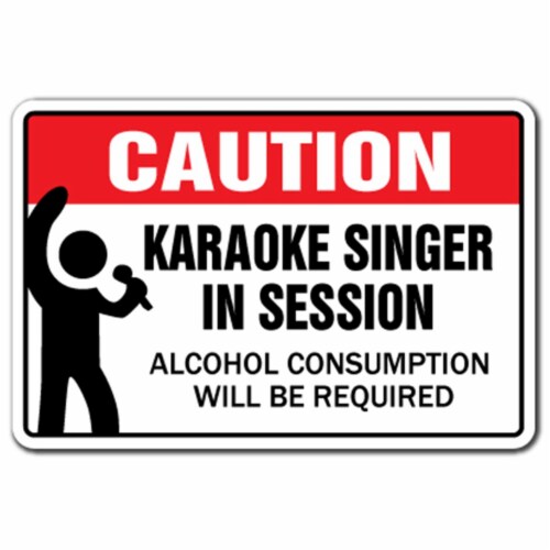 SignMission 6 x 9 in. Karaoke Singer in Session Decal - Songs Music Singing Bar Night Perspective: front