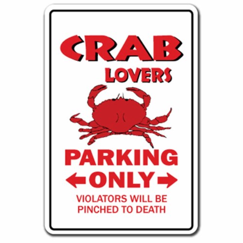 SignMission 8 x 12 in. Crab Lovers Parking Decal - Maryland Stone Blue King Food Perspective: front