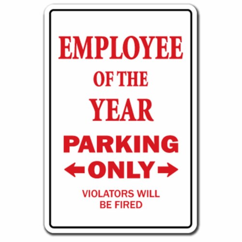 SignMission 8 x 12 in. Employee of the Year Decal - Parking Office Worker Award Perspective: front