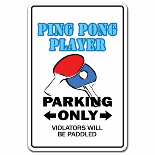 SignMission 8 x 12 in. Ping Pong Player Decal - Table Tennis Ball Paddle Team Champion Champ Perspective: front
