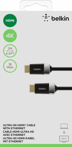 Belkin High Speed HDMI Cable 4K Ultra HD Compatible Black 6.6