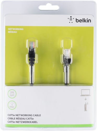 Belkin CAT5e Ethernet Networking Cable - Black Perspective: front