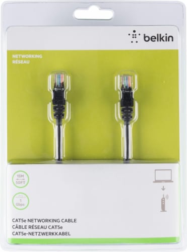 Belkin CAT5e Ethernet Networking Cable - Black Perspective: front
