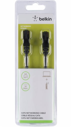 Belkin CAT6 Ethernet Networking Cable - Black Perspective: front