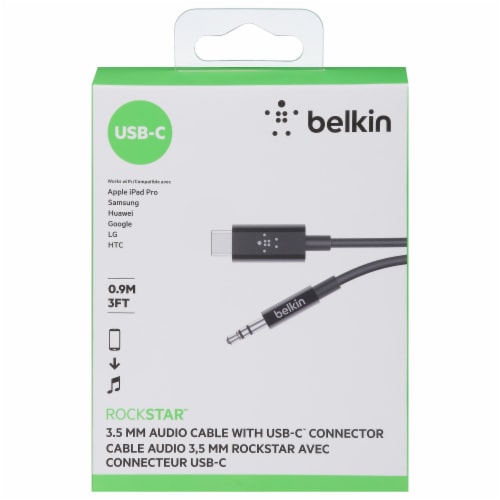 Belkin USB-C Cord Black Perspective: front