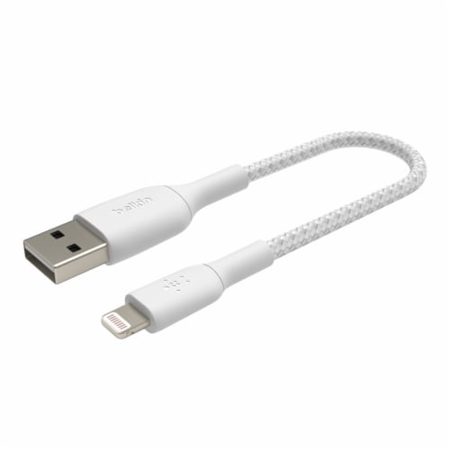 Belkin Braided 2M Lightning Cable - White Perspective: front