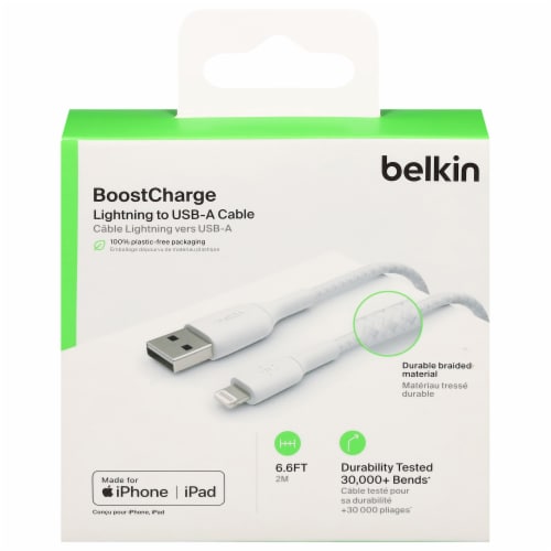 Belkin White Lightning to USB-A Cable Perspective: front