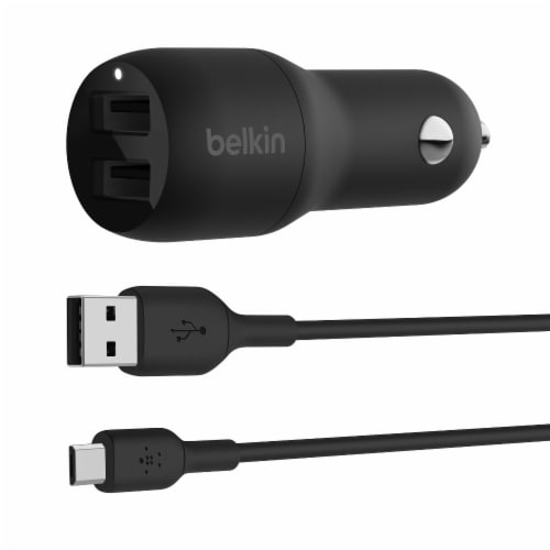 Belkin BOOST CHARGE Dual USB-A Car Charger - Black, 1 ct - Kroger