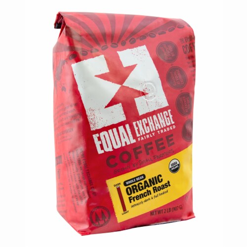 Equal Exchange Organic French Roast Whole Bean Coffee Perspective: front