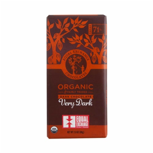Equal Exchange Organic 71% Cacao Very Dark Chocolate Bar Perspective: front