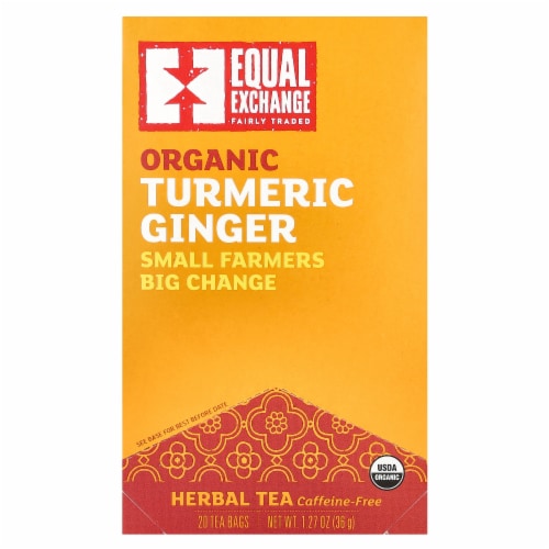 Equal Exchange Organic Turmeric Ginger Tea Perspective: front