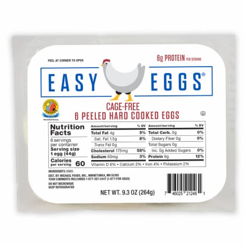 Easy Eggs® Cage-Free Peeled Hard Cooked Eggs Perspective: front