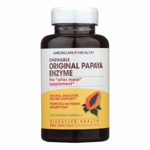 American Health - Original Papaya Enzyme Chewable - 250 Tablets Perspective: front