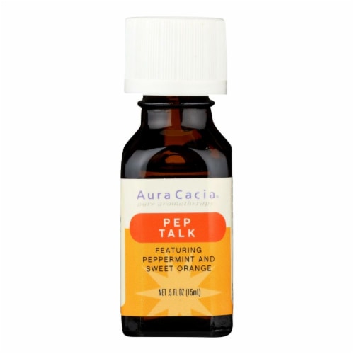 Aura Cacia - Essential Solutions Oil Pep Talk Peppermint and Sweet Orange - 0.5 fl oz Perspective: front