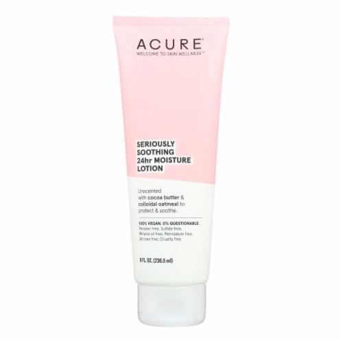 Acure - Lotion - Seriously Soothing 24 Hour Moisture - Unscented with Cocoa Butter - 8 fl oz. Perspective: front