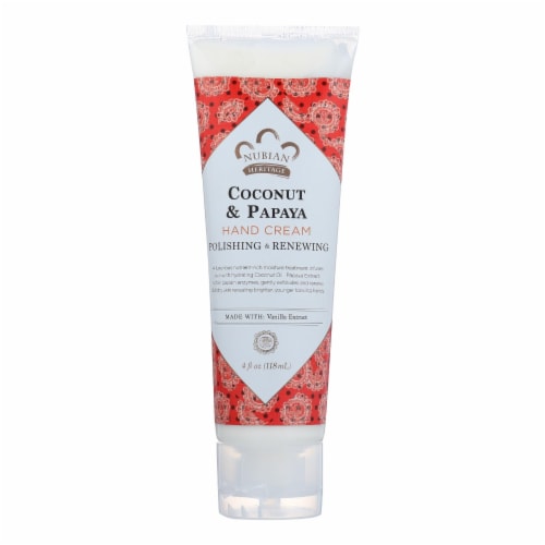 Nubian Heritage Hand Cream - Coconut & Papaya - 4 oz. Perspective: front
