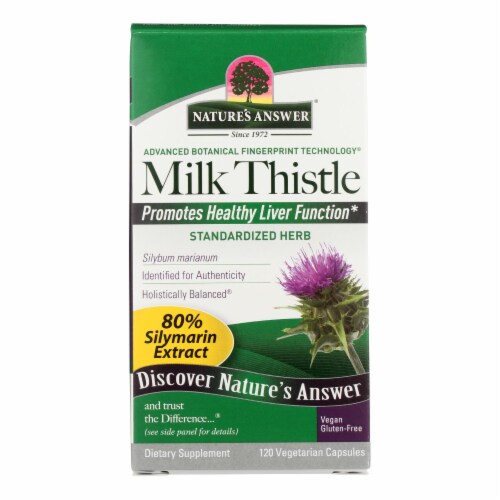 Nature's Answer - Milk Thistle Seed Extract - 120 Vegetarian Capsules Perspective: front